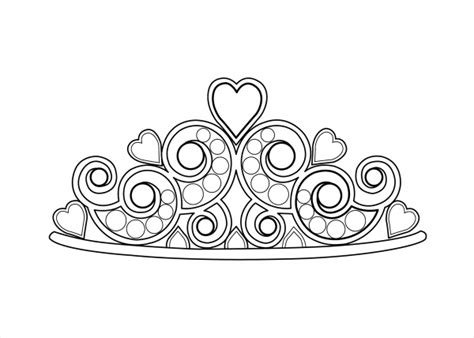 coloring page princess crown crown template  templates