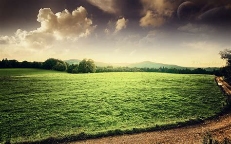 road country grass green nature  dreamy world hd wallpaper