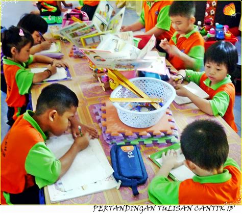 preschool air kuning selatan pertandingan tulisan cantik prasekolah