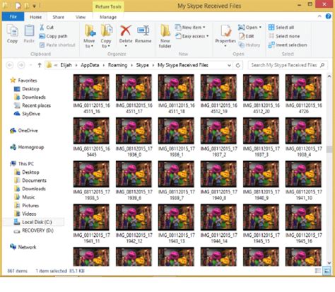 my skype received files picture tools file home share view