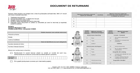 document de returnare bonprix document de returnare bonprix op  cp