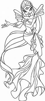 Winx Coloring Pages Mermaid Coloringtop sketch template