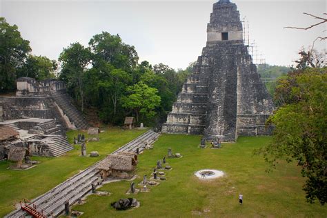 photo mayan pyramid  tikal national park guatemala