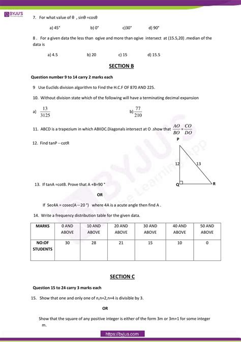 cbse class  maths sample paper sa  set