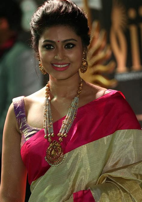 sneha in silk saree and designer blouse at iifa utsavam