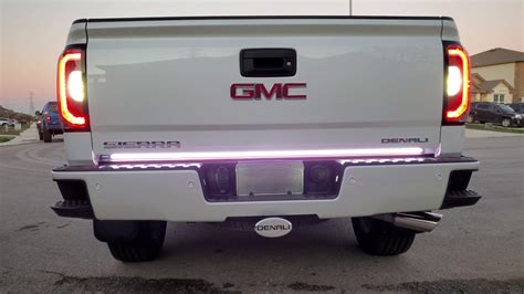 gmc sierra denali opt tailgate triple led light bar  dusk youtube