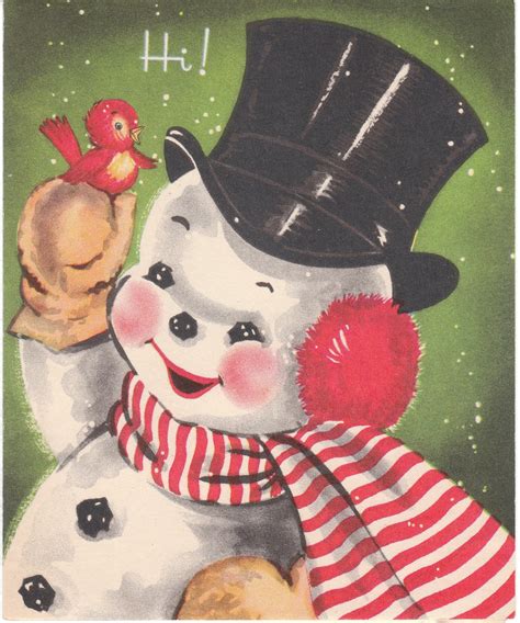 view   birdhouse mid century vintage christmas cards