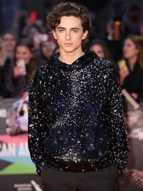 timothée chalamet just wore a glittery hoodie to the uk premiere of
