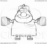 Holding Man Coloring Frat Beers Plump Outlined Clipart Vector Cartoon Regarding Notes sketch template