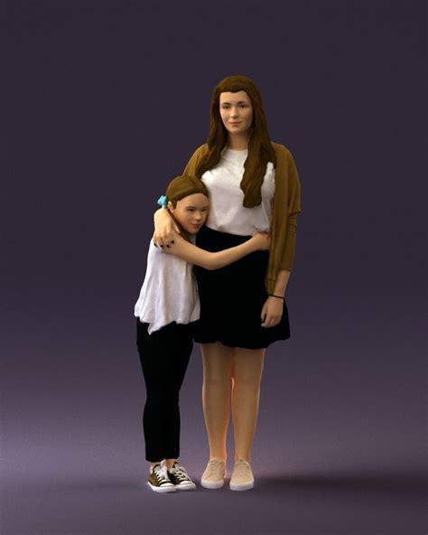 3d mom with daughter 0600 cgtrader