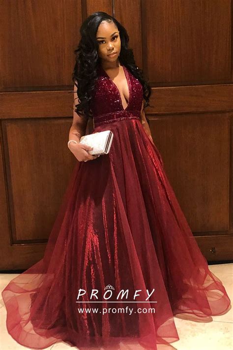 maroon lace and tulle african american prom dress promfy