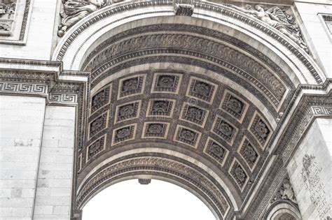Architecture Details Of Arc De Triomphe Paris Editorial
