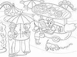 Coloring Park Amusement Pages Children Vector Hot Theme Childrens Dog Truck Food Parque Color Stock Con Printable Child sketch template