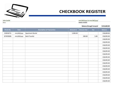 checkbook register templates   printable templatelab