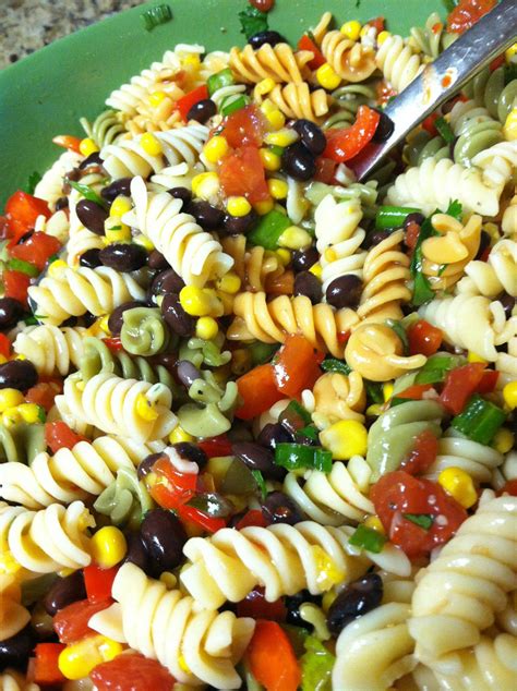 dream home cooking girl  black bean corn pasta saladi love cold salads  lunch