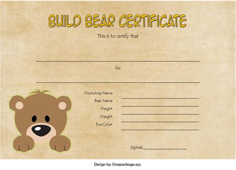 adorable teddy bear birth certificate  printables