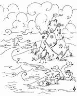 Coloring Sand Castle Pages Popular Beach sketch template
