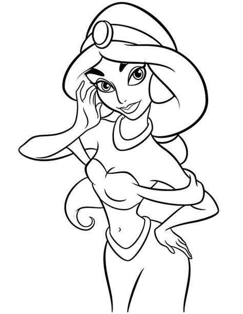 princess jasmine  colouring pages