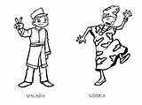 Malaysia Costume Coloring Pages Niger Costumes Kids Choose Board sketch template