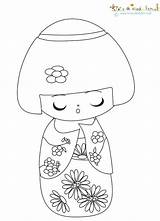 Coloriage Kimmidoll Coloriages Kokeshi Colorier Modeler sketch template