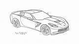 Corvette Stingray Coloring4free Coloringhome sketch template