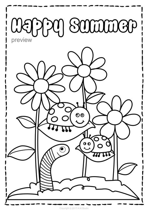 printable summer color pages