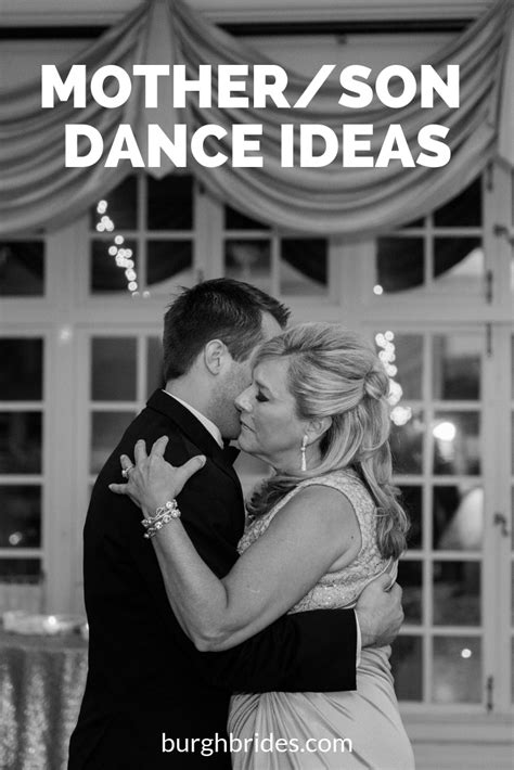 A Man And Woman Dance Together With The Words Mother Son Dance Ideas