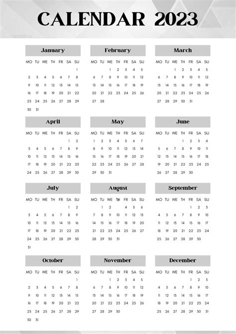 month calendar  page printable