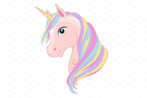unicorn head magic sweet horse custom designed graphics creative market