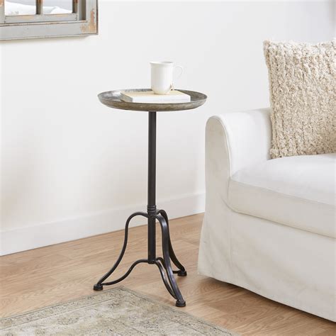 decmode small galvanized metal accent table    walmartcom