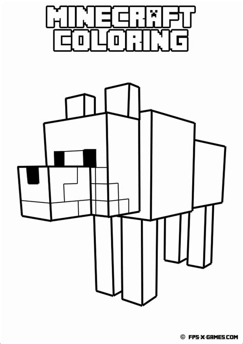 minecraft coloring pages wolf coloringbay