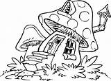 Mushroom House Coloring Pages Color Printable Print Kids Getcolorings sketch template