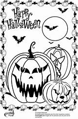 Halloween Pumpkin Coloring Pages Scary Printable Kids Spooky Drawing Pumpkins Color Print Drawings Very Clipart Book Colorings Getdrawings Getcolorings Disney sketch template