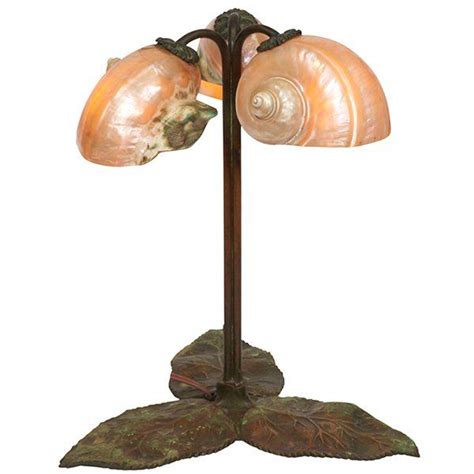 arts crafts shell lamp bronze shell  form dec
