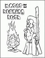 Coloring Moses Burning Bush Comments sketch template