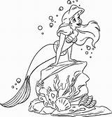 Coloring Ariel Princess Pages Disney Library Clipart sketch template