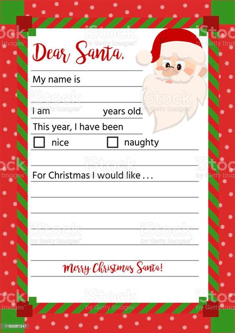 Christmas Letter From Santa Claus Template Stock Illustration