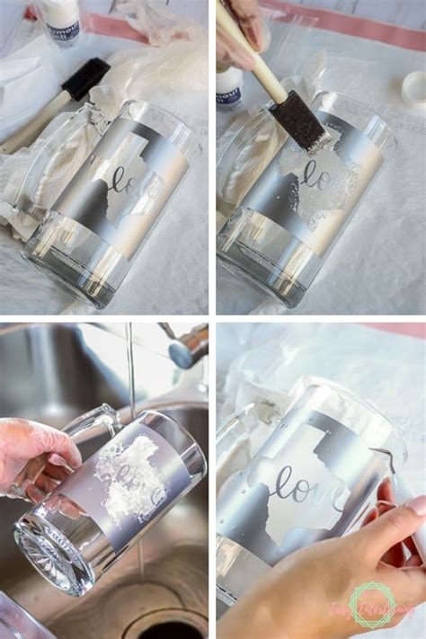 How To Etch Glass Using Stencils Made With Cricut With Images Ts
