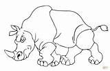 Coloring Rhino Angry Pages Color Template Animals sketch template