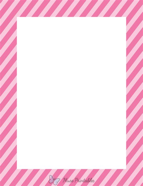 printable pink diagonal striped page border