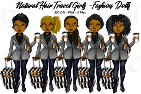 Winter Travel Natural Hair Fashion Girls Graphic By Deanna Mcrae