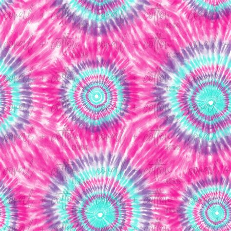 pink tie dye seamless pattern digital file rainbow etsy