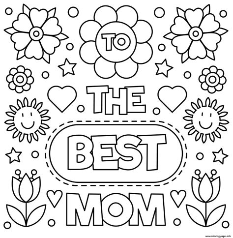 mothers day    mom flowers sign coloring page printable