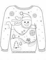 Sweater Colouring Kersttrui Noel Pull Kerst Tracing Natal Kleurplaatje Noël sketch template
