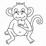 Scimmia Colorare Passo Disegnare Scimmie sketch template