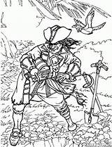 Pirate Pirates Treasure Coloring Pages Hides Colorkid sketch template