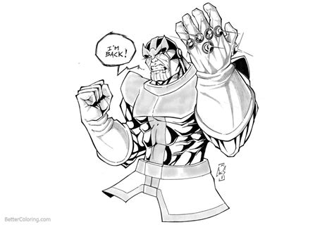 avengers infinity war coloring pages thanos  spidertof