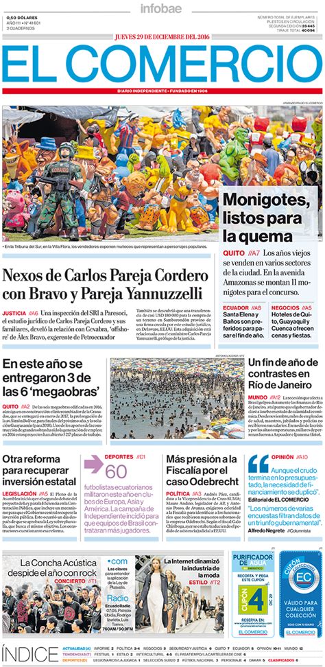 El Comercio Ecuador Jueves 29 De Diciembre De 2016 Infobae