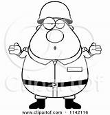 Chubby Army Man Shrugging Clipart Cartoon Thoman Cory Careless Outlined Coloring Vector Waving Friendly 2021 sketch template