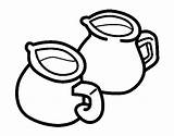 Jarros Colorare Brocche Barro Jug Jarritas Jarrones Disegni Jugs Acolore sketch template